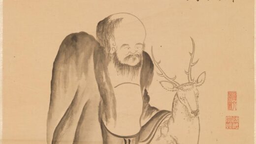 爱新觉罗弘历 乾隆 清高宗 扶鹿图轴.jpg