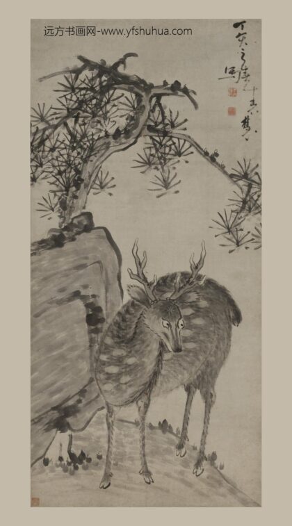 牛石慧 松鹿图轴.jpg