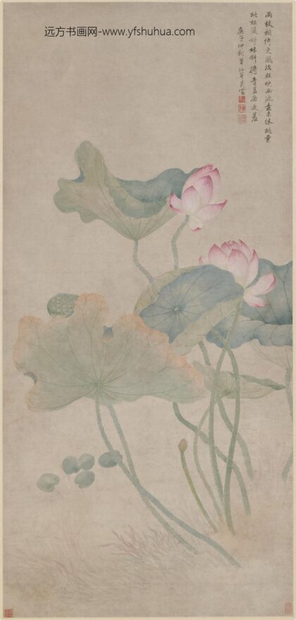 牟义 荷花轴.jpg