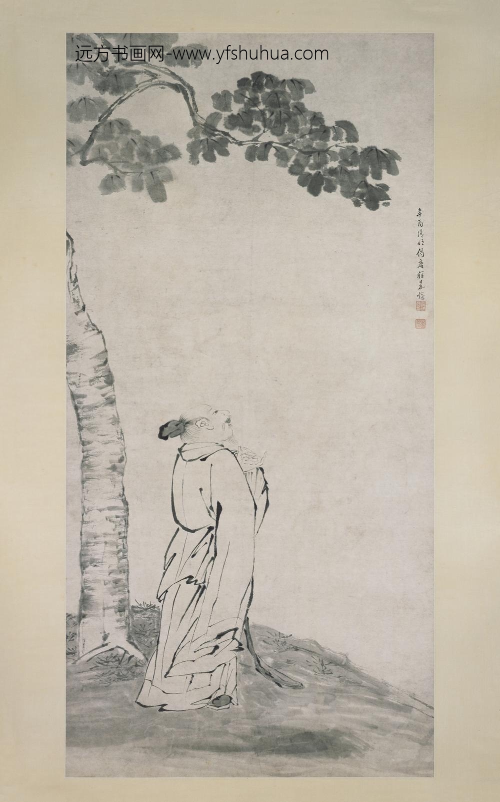 程嘉燧_桐下高吟图轴