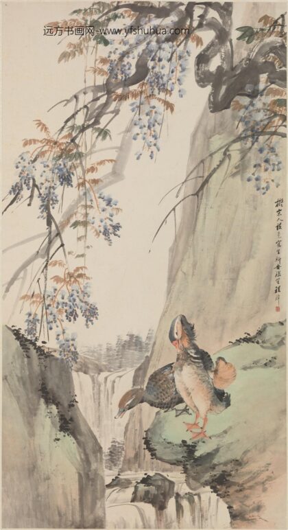 程璋 紫藤鸳鸯图轴.jpg