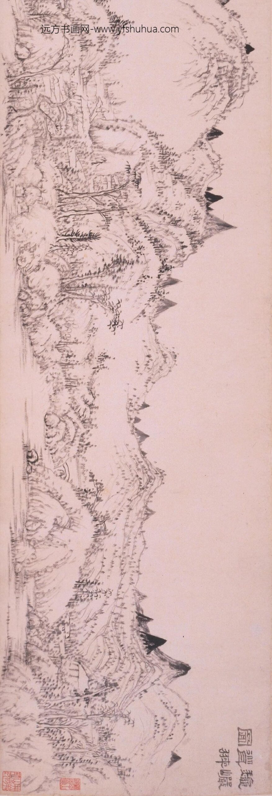 程邃_秋岩耸翠图卷_