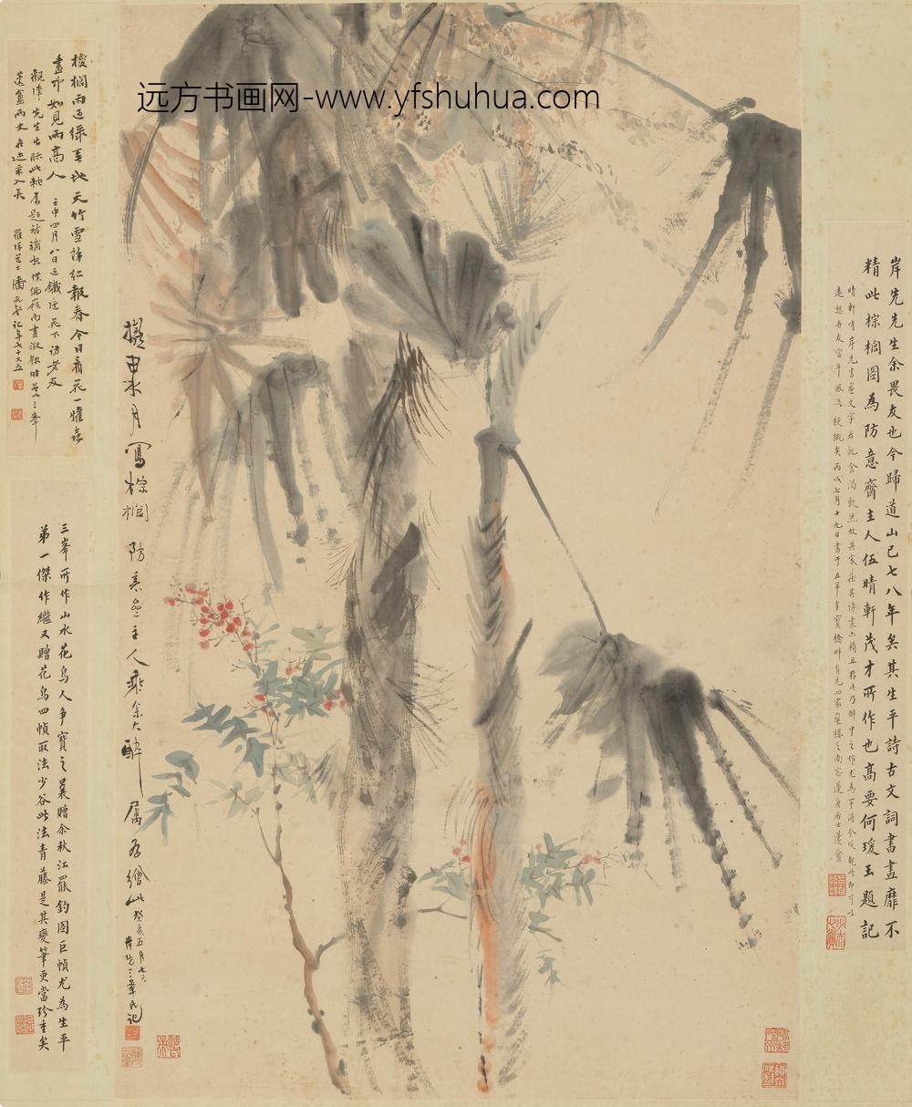 罗岸先_棕榈图轴