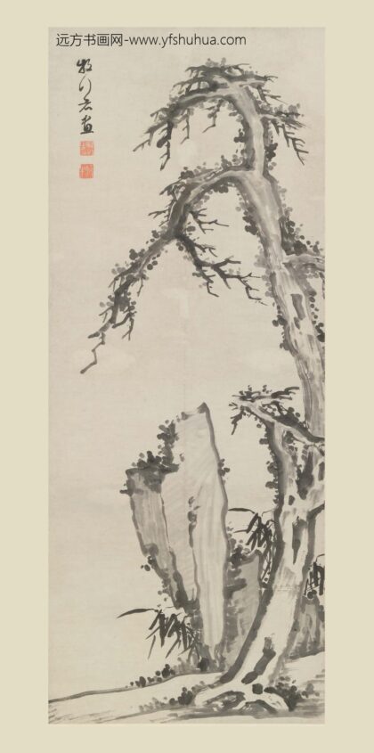 罗牧 古木竹石图轴 1.jpg