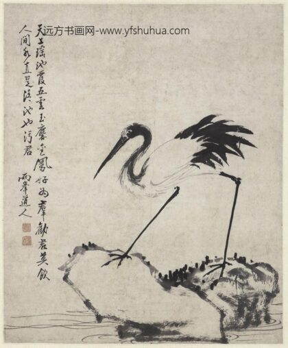 罗聘 鹤石图轴.jpg