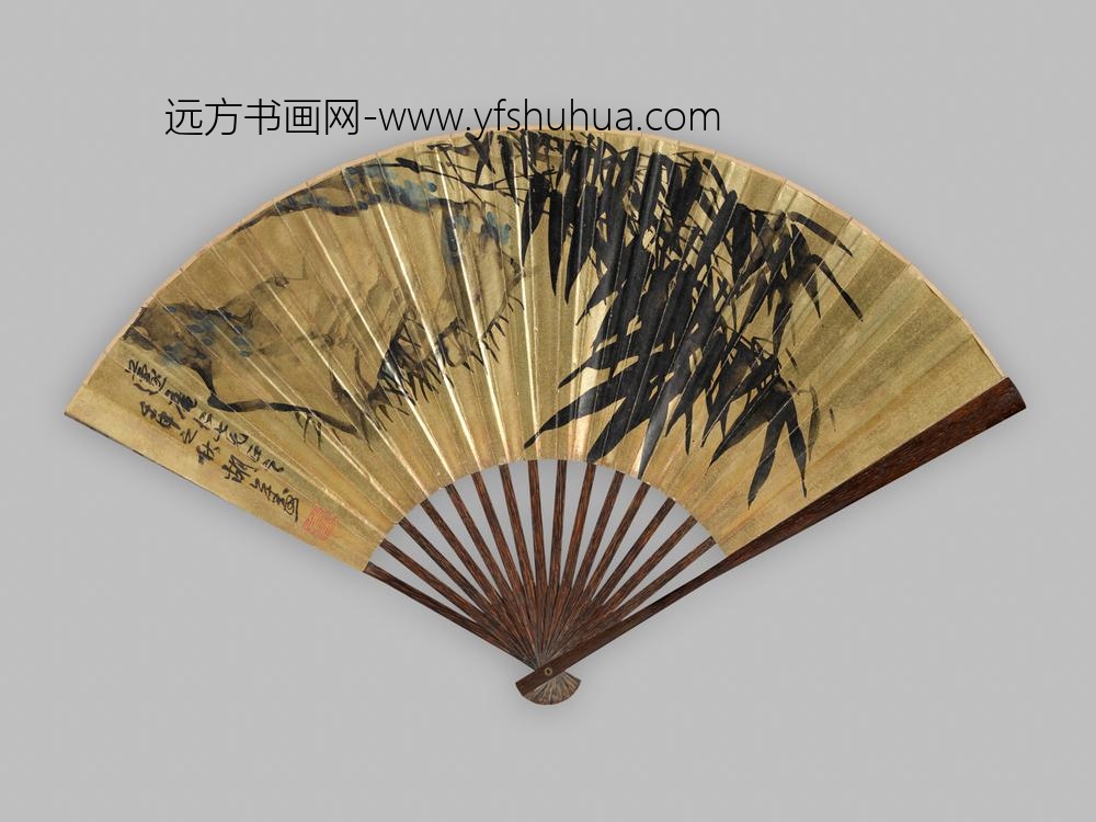 胡公寿_竹石图成扇