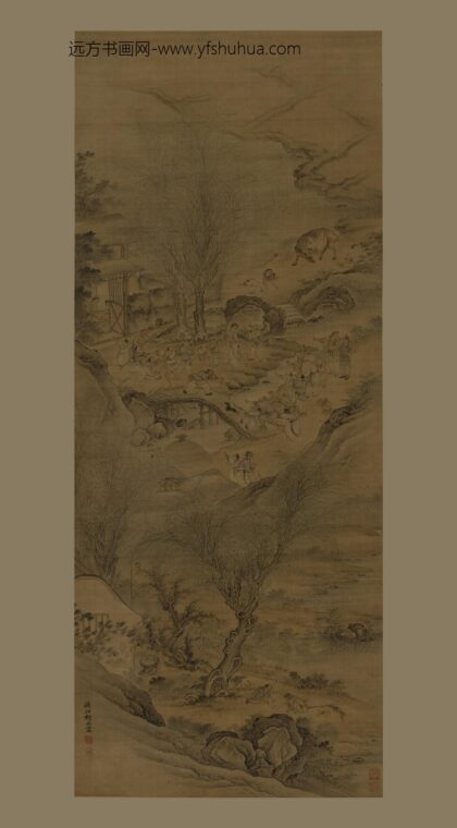 胡玢 隔河相争图轴.jpg