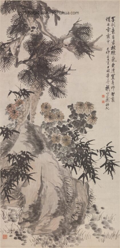 胡远 松菊竹石图轴.jpg