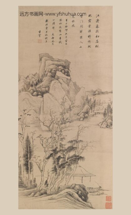 董其昌 临云林山水轴.jpg