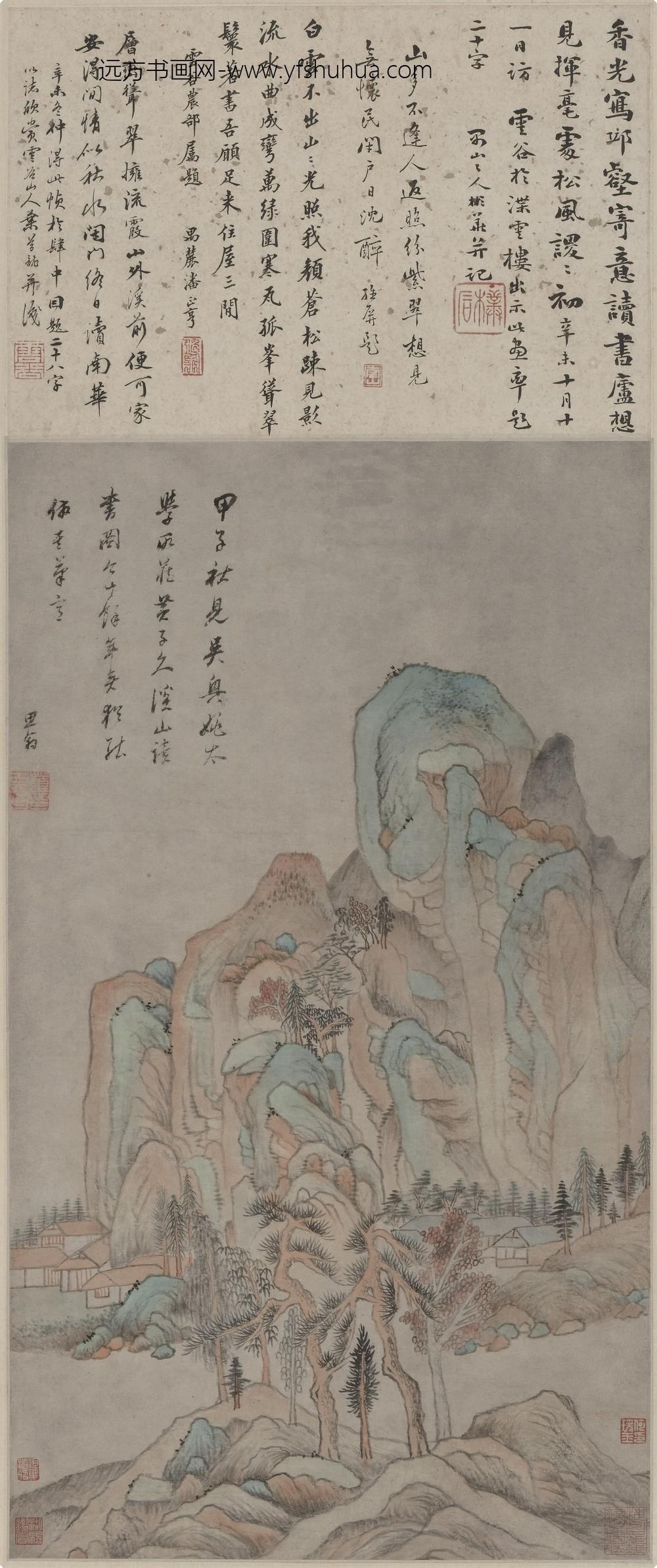 董其昌_仿大痴溪山读书图轴