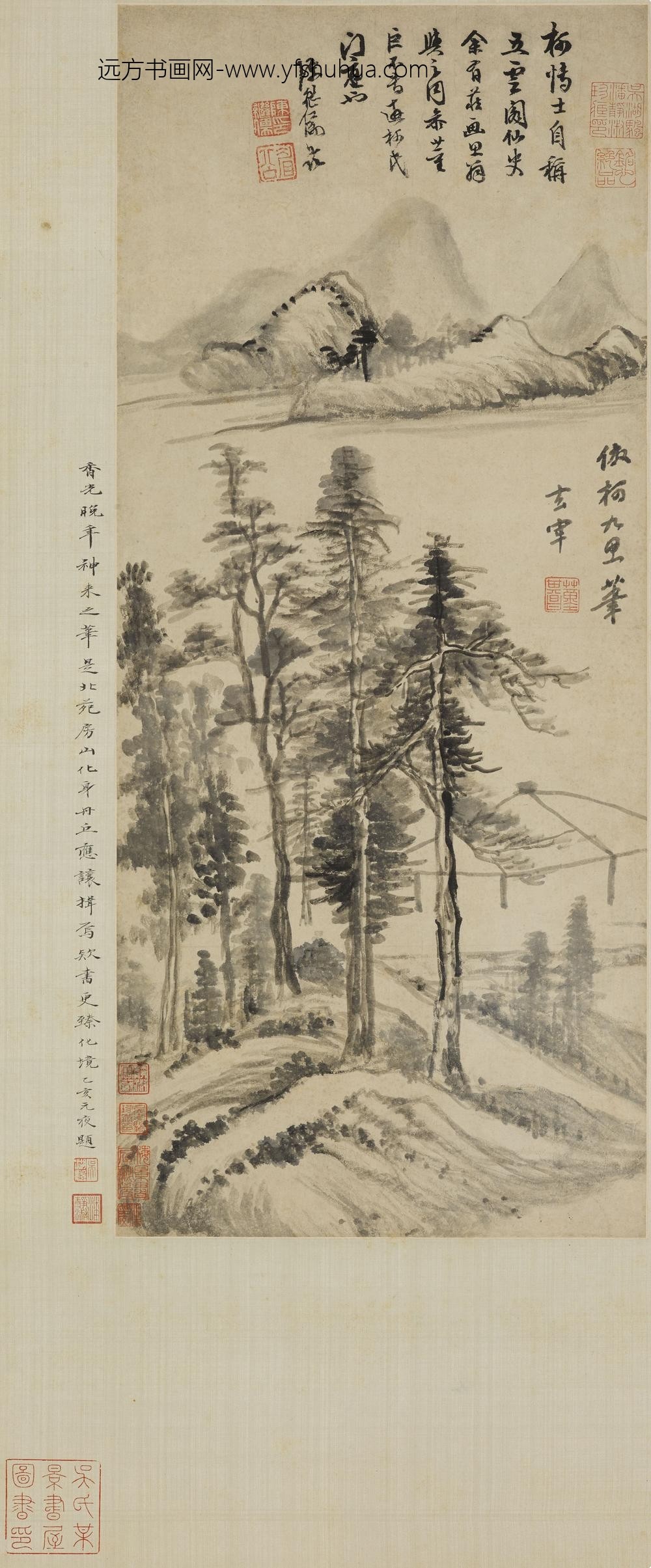 董其昌_仿柯九思山水轴