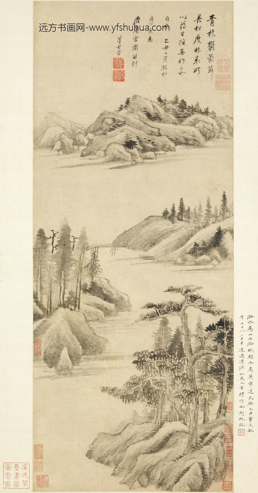 董其昌_潞河赠别图轴