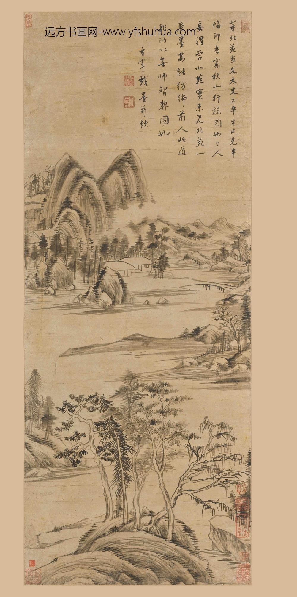 董其昌_疏树遥岑图轴