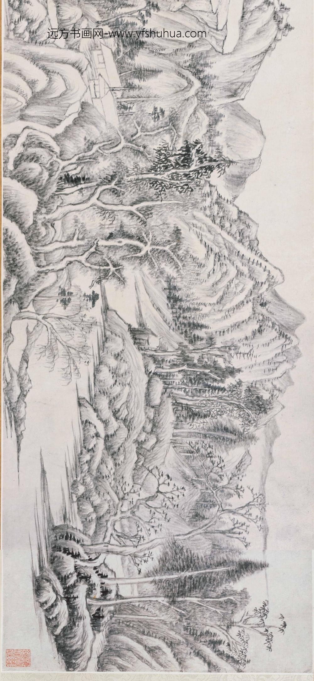 董其昌_细琐宋法山水卷_