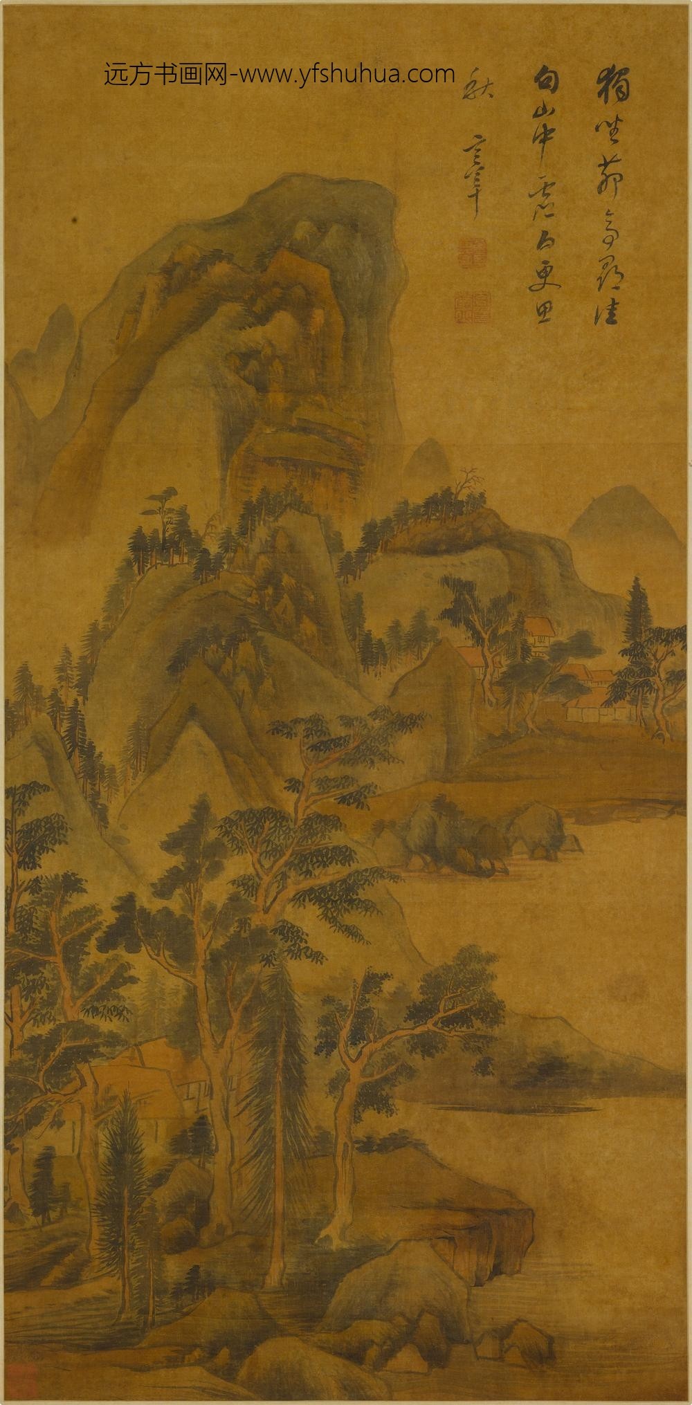 董其昌_茅亭思秋图轴