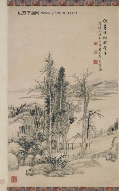 董邦达 仿倪瓒秋林亭子图轴.jpg