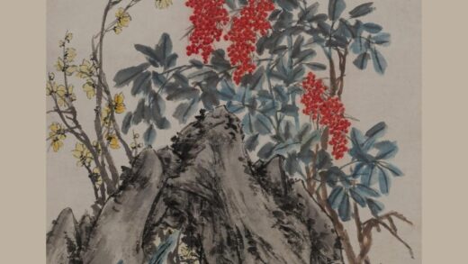 蒲华 天竹水仙图轴.jpg