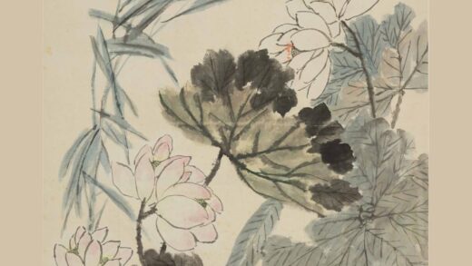 蒲华 蒲塘并蒂图轴.jpg