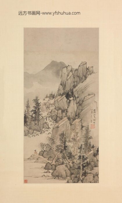 蓝瑛 仿一峰山水图轴.jpg