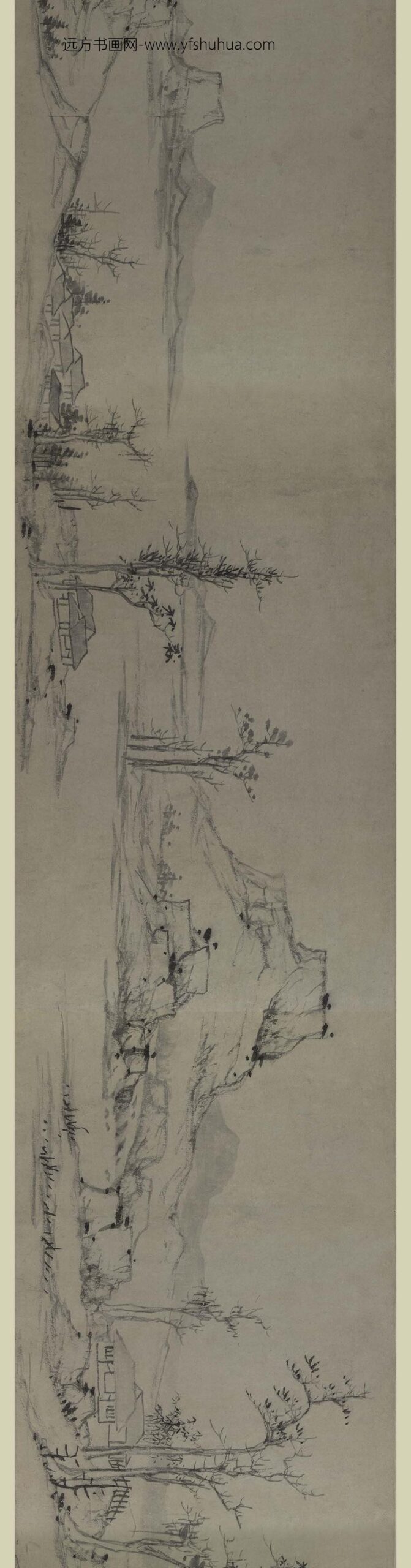 蓝瑛_仿倪瓒狮子林图卷_