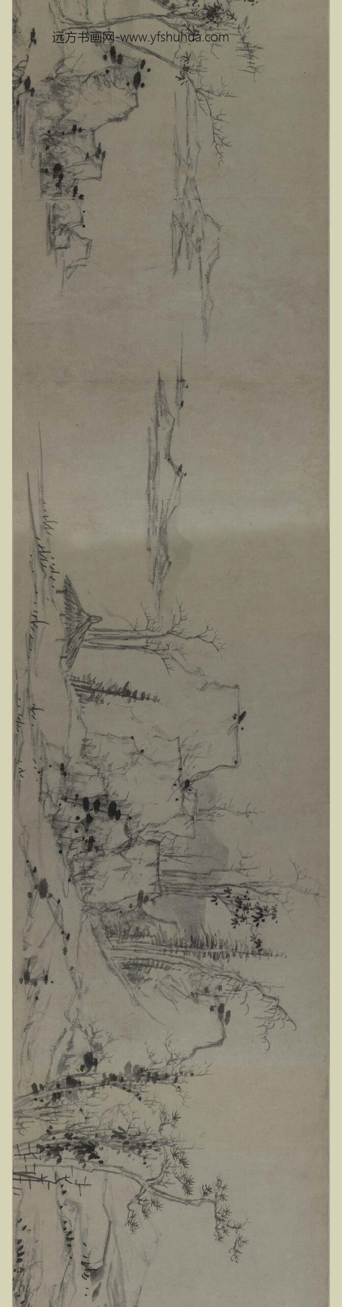 蓝瑛_仿倪瓒狮子林图卷_