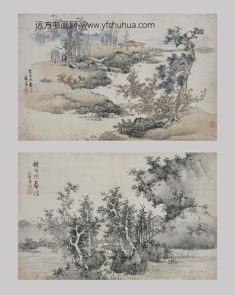 蓝瑛_仿古山水册