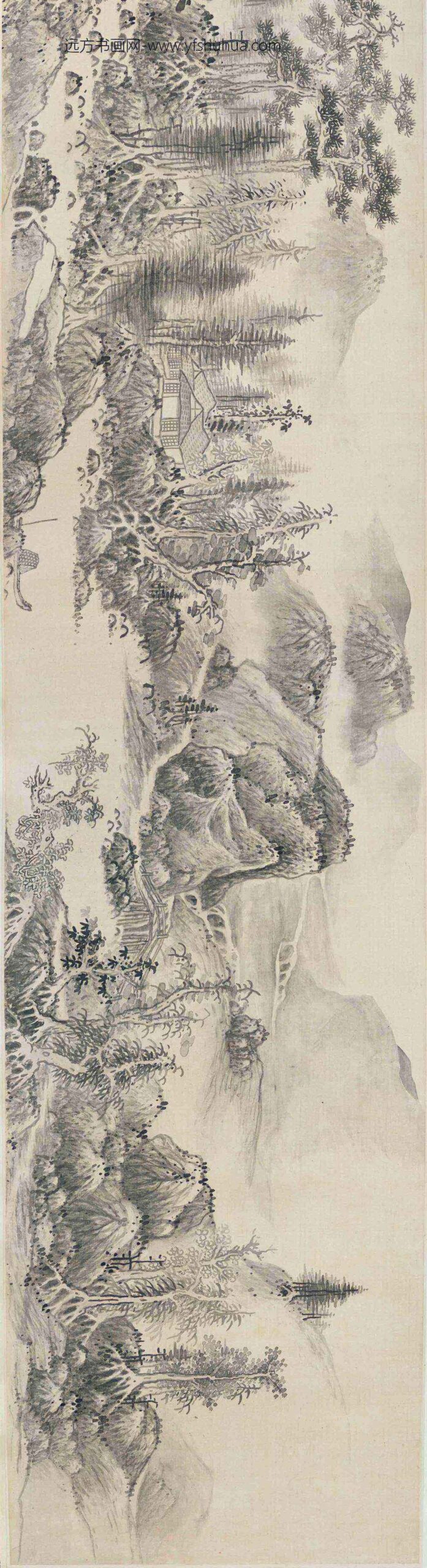 蓝瑛_仿董北苑山水图卷_