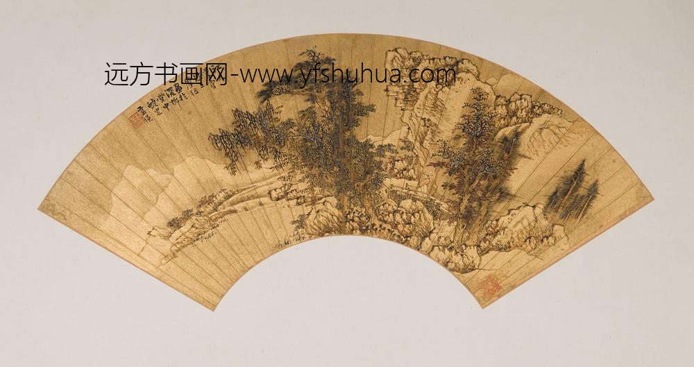 蓝瑛_山水扇册-