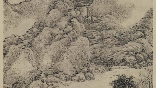 蔡嘉 墨笔山水轴.jpg