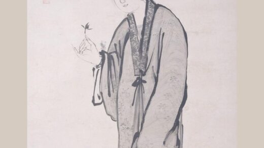 蔡嘉 攒兰仕女图轴.jpg