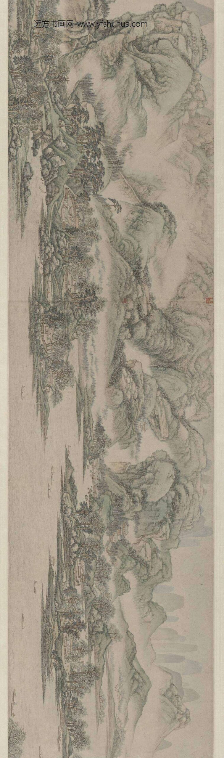 蔡嘉_春江叠嶂图卷_