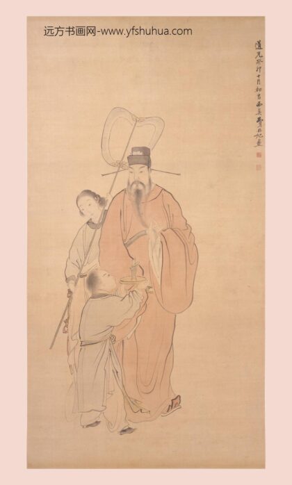 费丹旭 天官赐福图轴.jpg