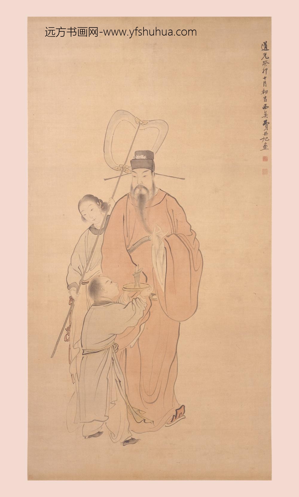 费丹旭_天官赐福图轴