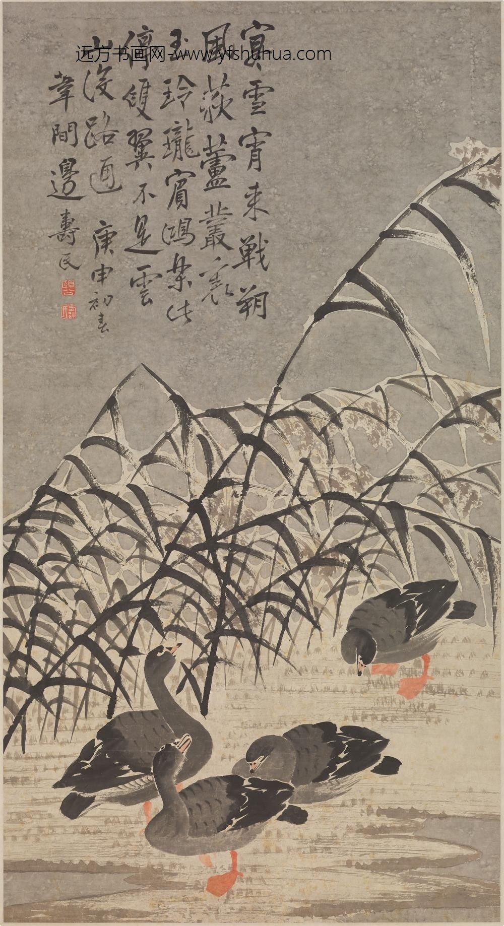 边寿民_芦雁图轴-