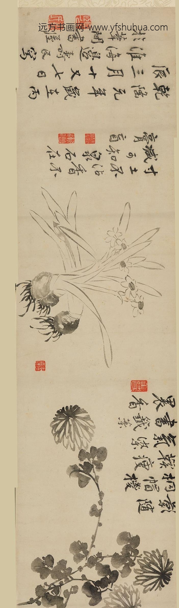 边寿民_花卉图卷_