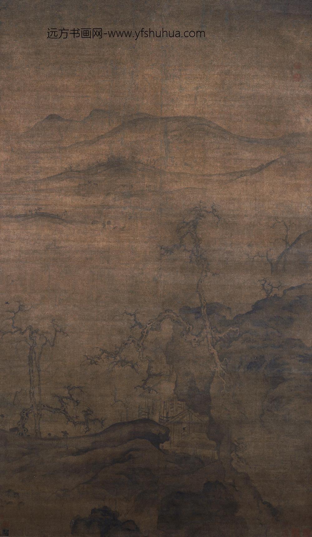 郭熙_古木遥山图轴_