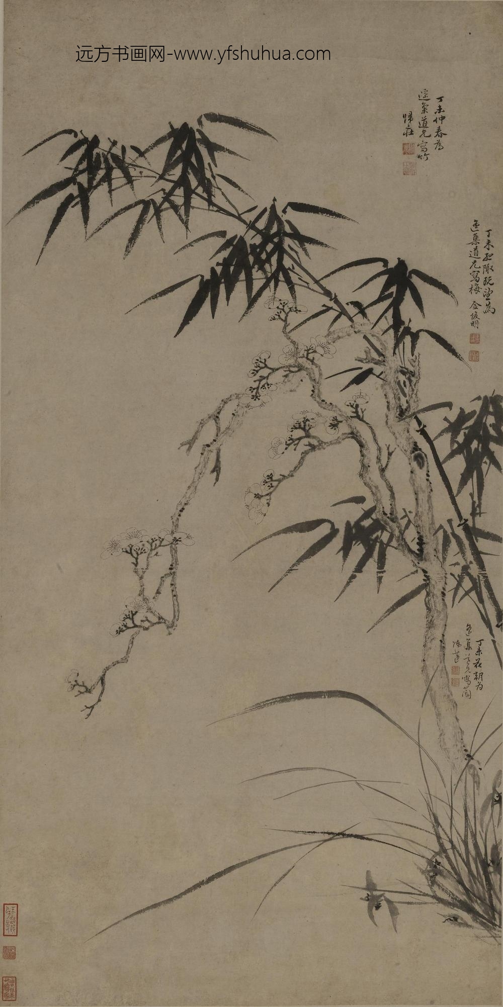 金俊明_归庄陈薖梅兰竹图轴