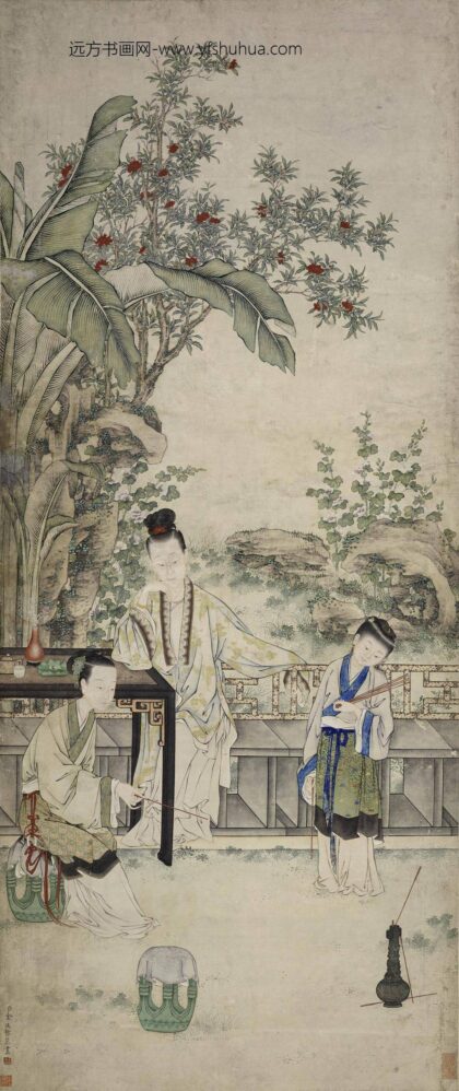 金廷标 仕女投壶图轴.jpg