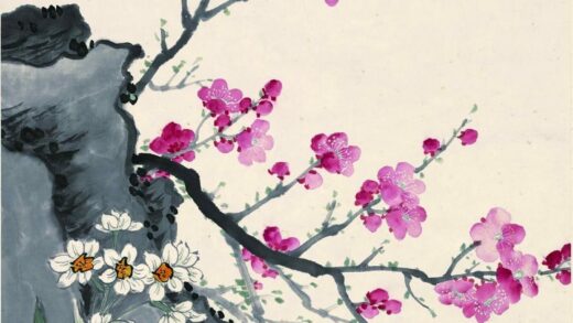 金西厓 桃花水仙图轴.jpg