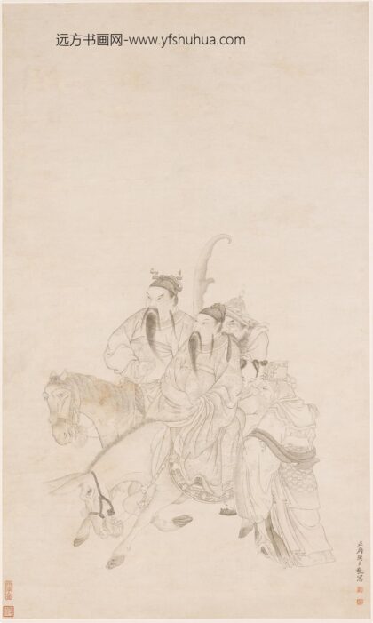 闵贞 白描人物图轴.jpg