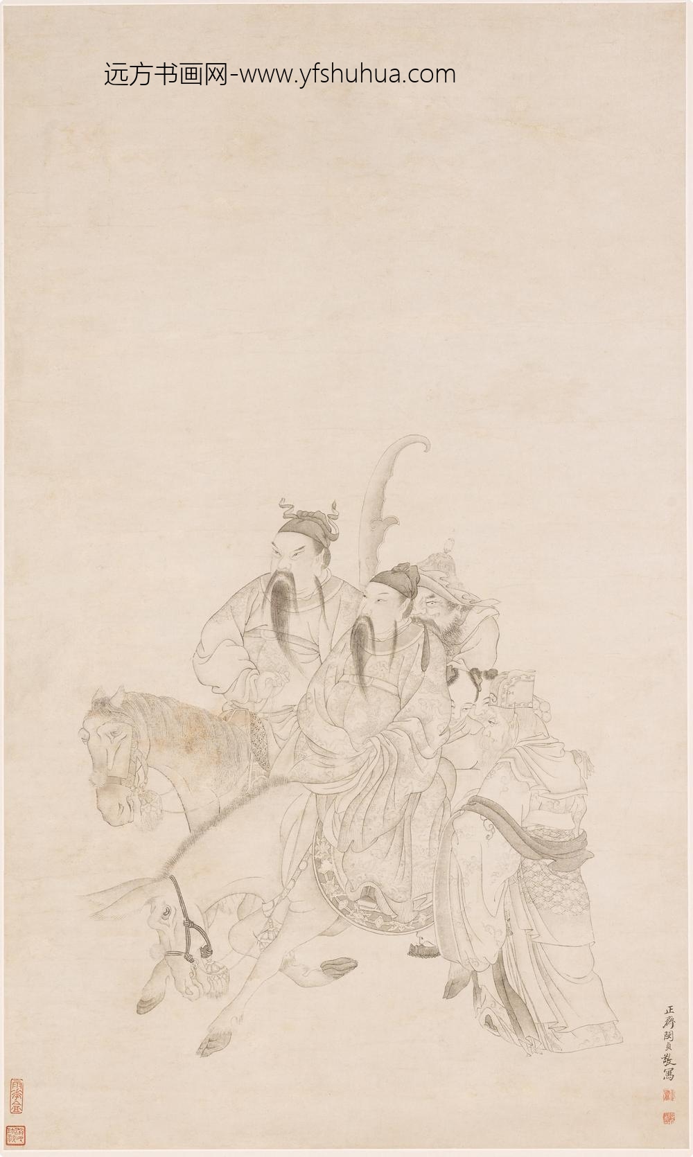 闵贞_白描人物图轴