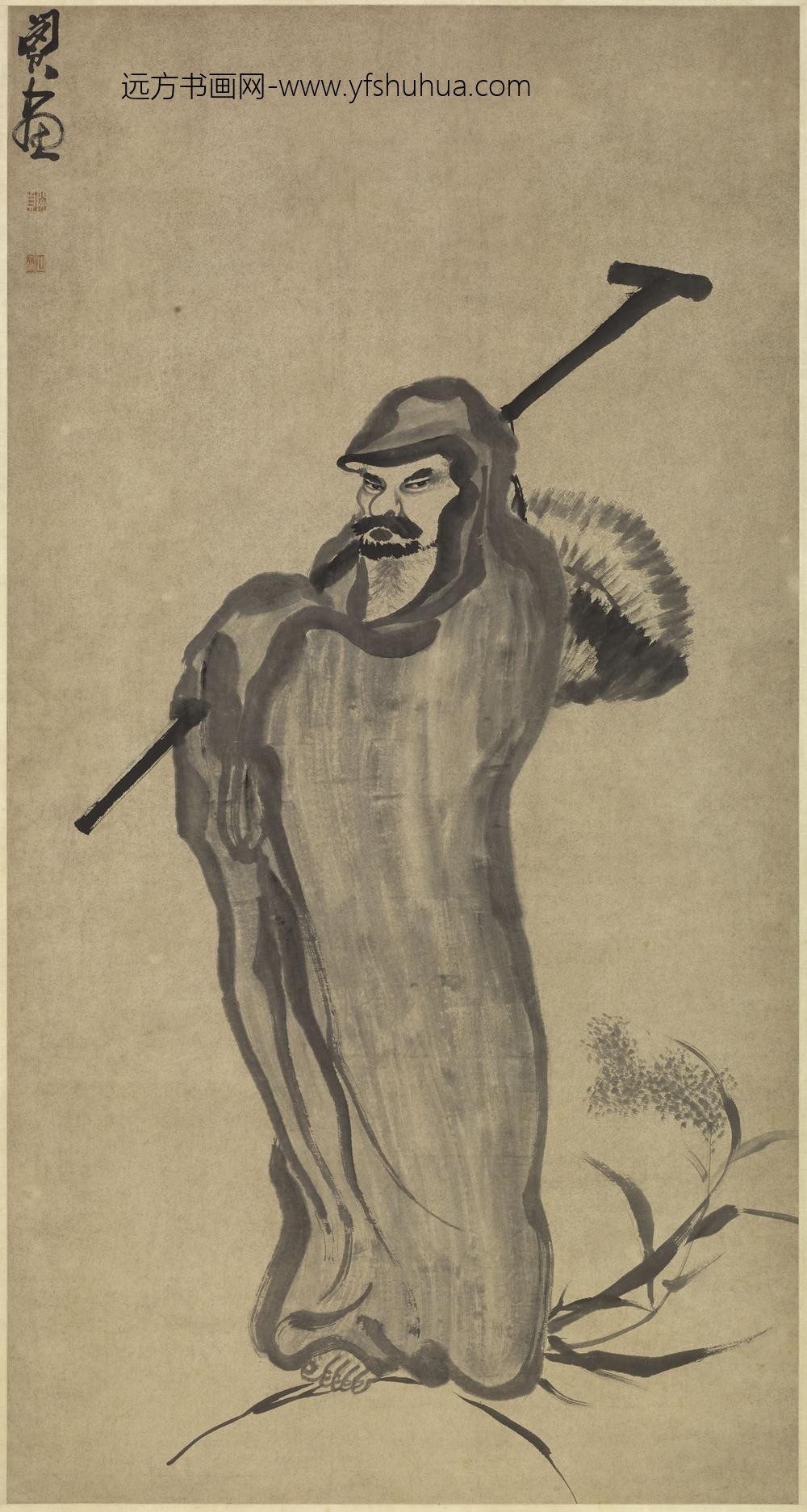 闵贞_达摩像图轴