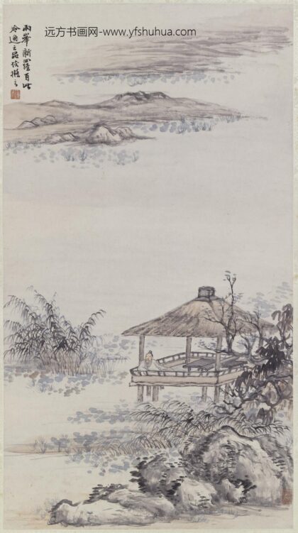 陆恢 荷香琴韵图轴.jpg