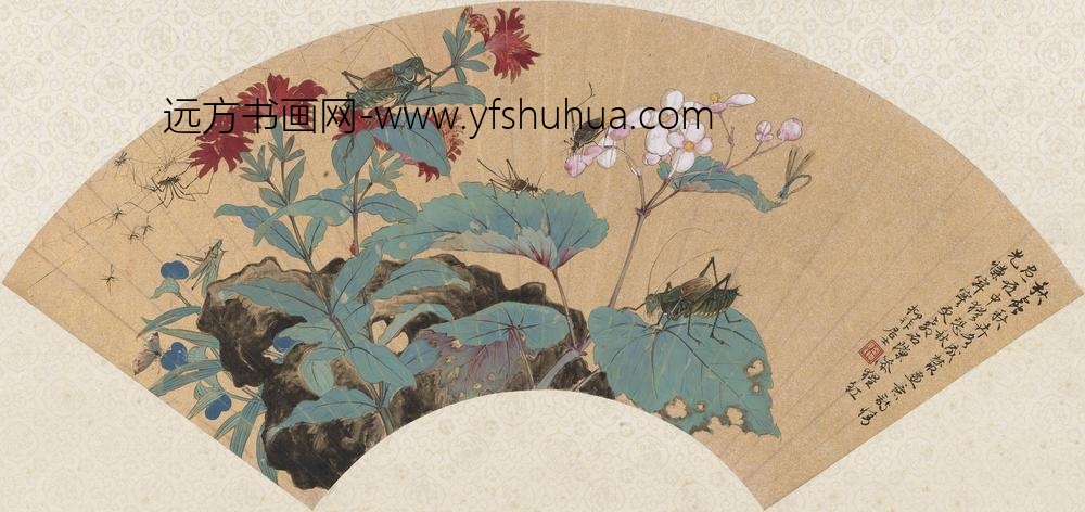 陆抑非（陆翀）_花卉草虫扇页