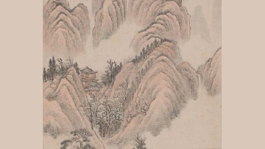 陆道淮 山居春晓图轴.jpg