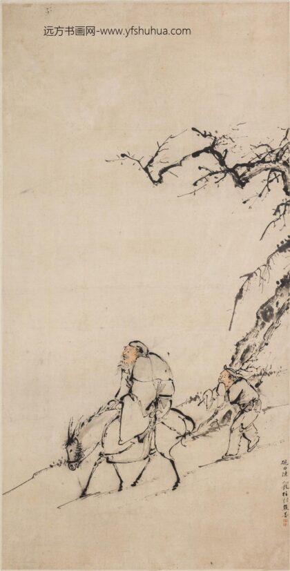 陈伯陶（陈九龙） 驴背闲吟图轴.jpg