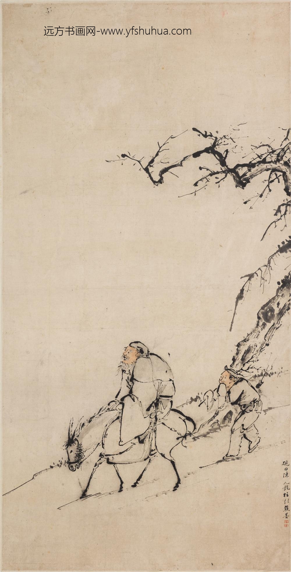 陈伯陶（陈九龙）_驴背闲吟图轴