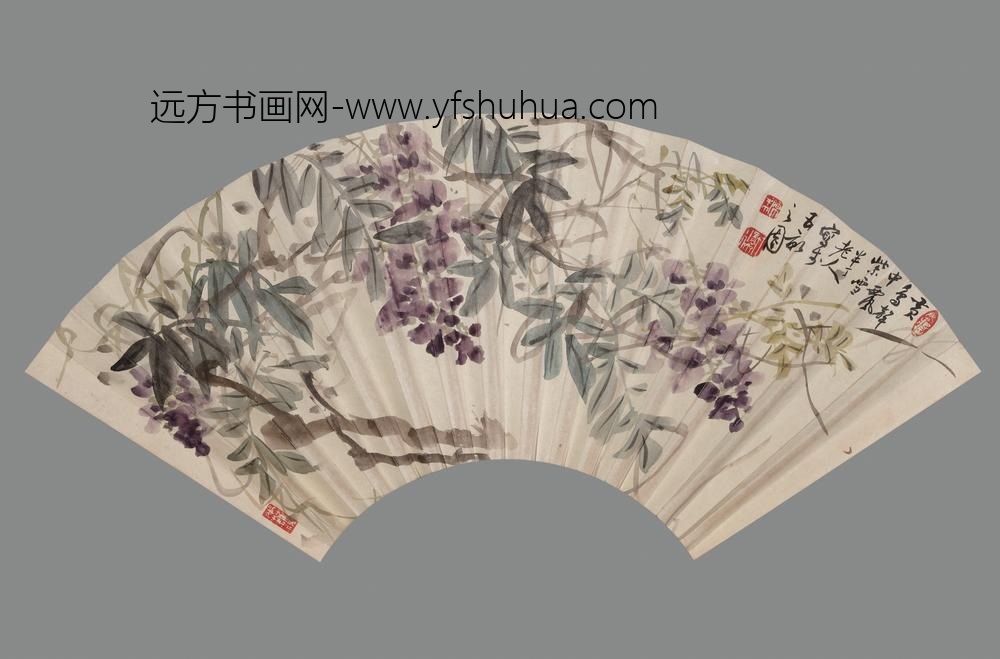 陈半丁-陈年（陈云彰）_紫藤图成扇
