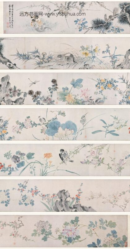 陈嘉言 花卉鸟兽图卷.jpg