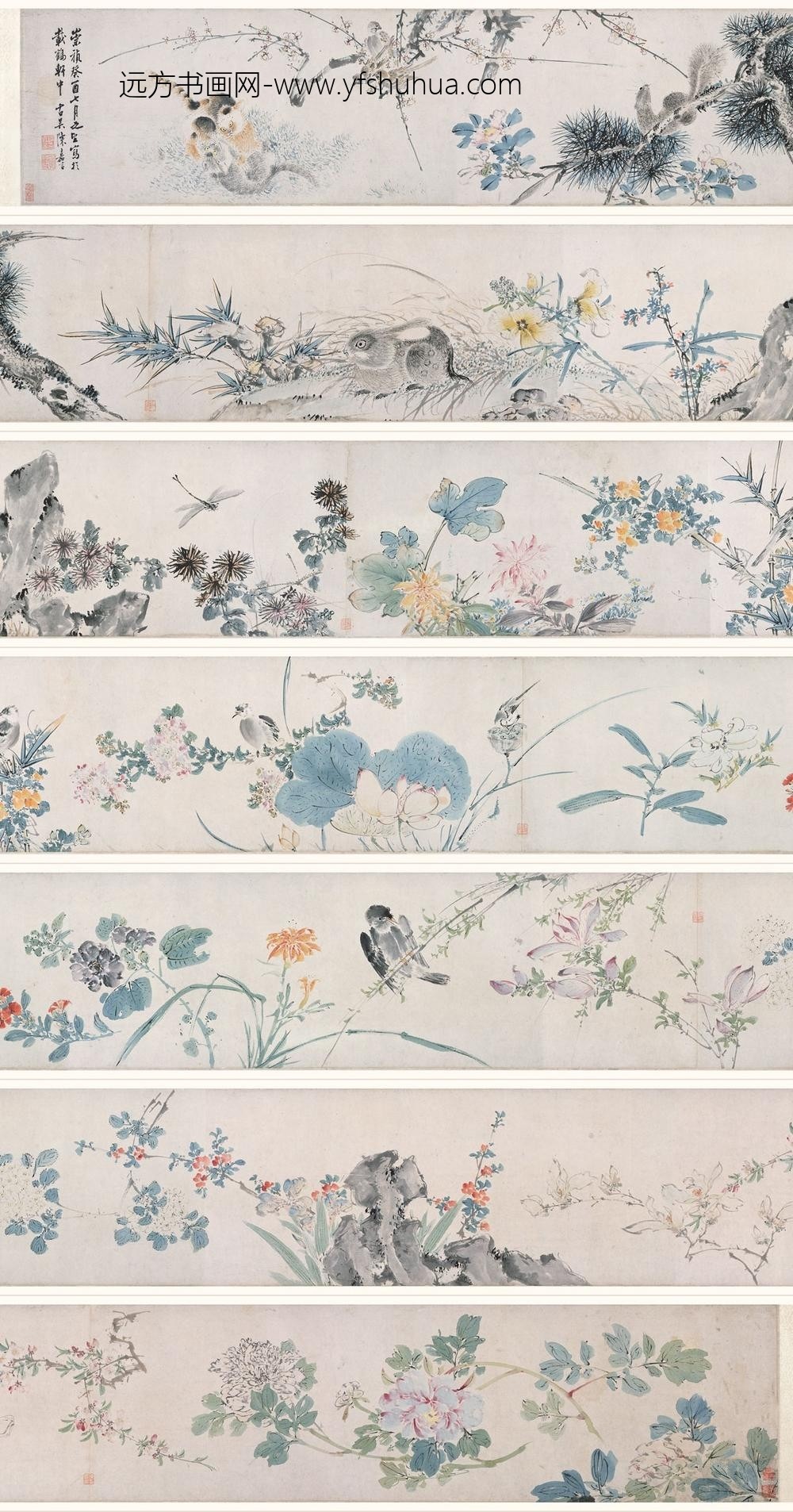 陈嘉言_花卉鸟兽图卷